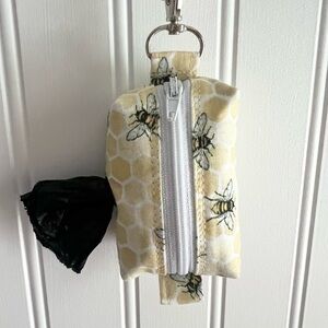 DOG POOP BAG HOLDER - BEES AND HONEYCOMB PRINT